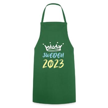 Suède 2023 - Tablier de cuisine - vert foncé - Devant - AI Model Male 185 dark (185cm)