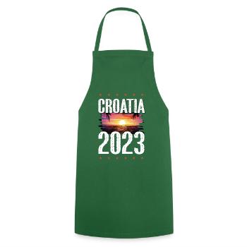 Croatie 2023 - Tablier de cuisine - vert foncé - Devant - AI Model Male 185 dark (185cm)