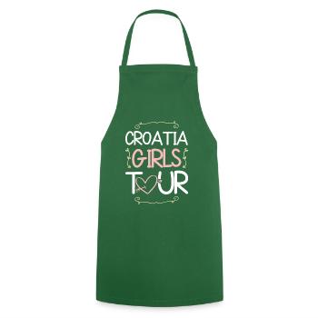 Tournée des filles en Croatie - Tablier de cuisine - vert foncé - Devant - AI Model Male 185 dark (185cm)