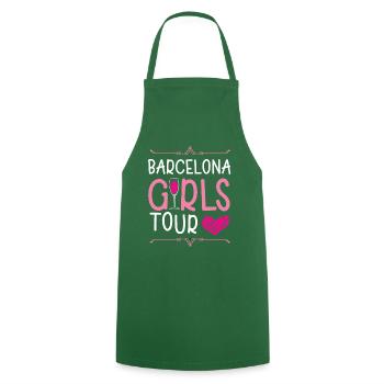 Barcelona Girls Tour - Tablier de cuisine - vert foncé - Devant - AI Model Male 185 dark (185cm)