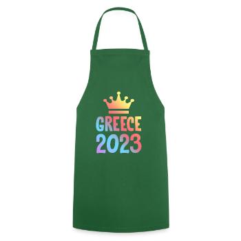 Greece 2023 Krona - Cooking Apron - green - Front - AI Model Male 185 dark (185cm)