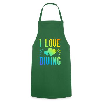 I love diving - Cooking Apron - green - Front - AI Model Male 185 dark (185cm)