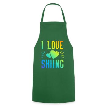 I love skiing - Cooking Apron - green - Front - AI Model Male 185 dark (185cm)