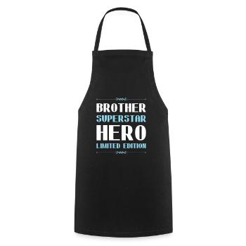 Bruder Limited Edition Spruch - Kochschürze - Schwarz - Vorne - AI Model Male 185 dark (185cm)