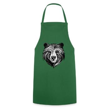 Polar Bear Portrait Polar Bear - Cooking Apron - green - Front - AI Model Male 185 dark (185cm)