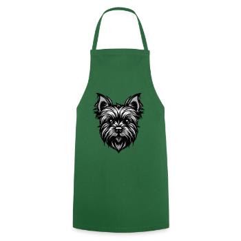 Yorkshire Terrier Hund Portrait - Kochschürze - Grün - Vorne - AI Model Male 185 dark (185cm)