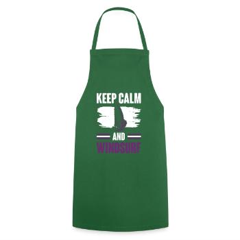keep calm windsurfen - Kochschürze - Grün - Vorne - AI Model Male 185 dark (185cm)