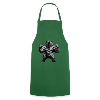Ours Grizzly Musculation Muscles - Tablier de cuisine - vert foncé - Devant - AI Model Male 185 dark (185cm)