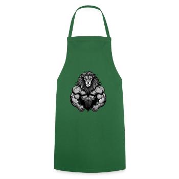 Gymnase d’entraînement Lion Muscles - Tablier de cuisine - vert foncé - Devant - AI Model Male 185 dark (185cm)
