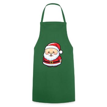 Père Noël drôle de Noël - Tablier de cuisine - vert foncé - Devant - AI Model Male 185 dark (185cm)