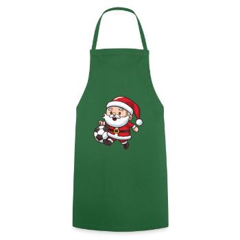 Père Noël Football Sports Noël - Tablier de cuisine - vert foncé - Devant - AI Model Male 185 dark (185cm)