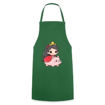 Princess Pig Fairy Tale - Cooking Apron - green - Front - AI Model Male 185 dark (185cm)