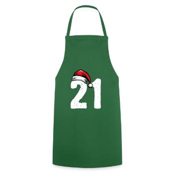 21 Nombre Noël - Tablier de cuisine - vert foncé - Devant - AI Model Male 185 dark (185cm)