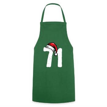 71 Numéro Noël - Tablier de cuisine - vert foncé - Devant - AI Model Male 185 dark (185cm)