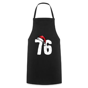 76 Zahl Weihnachten - Kochschürze - Schwarz - Vorne - AI Model Male 185 dark (185cm)