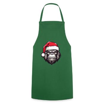 Gorilla Head Christmas Christmas - Cooking Apron - green - Front - AI Model Male 185 dark (185cm)