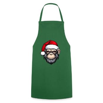 Monkey Head Christmas Christmas - Cooking Apron - green - Front - AI Model Male 185 dark (185cm)