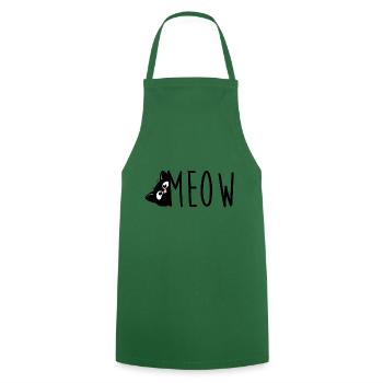 Chemise chat chat miaou - Tablier de cuisine - vert foncé - Devant - AI Model Male 185 dark (185cm)