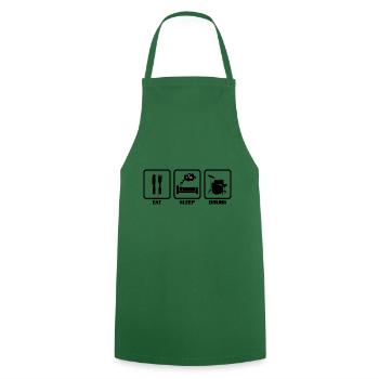 Eating sleeping drums drummer gift idea - Cooking Apron - green - Front - AI Model Male 185 dark (185cm)