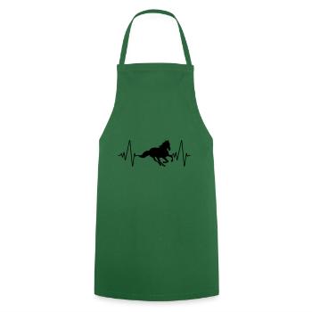 Heartbeat Horses | Heartbeat | Black - Cooking Apron - green - Front - AI Model Male 185 dark (185cm)