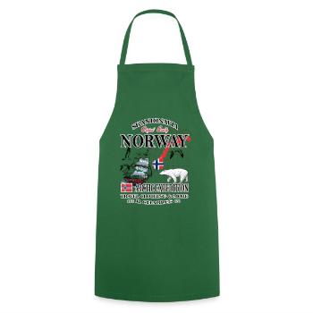 Norway Fishing Skandinavia - Tablier de cuisine - vert foncé - Devant - AI Model Male 185 dark (185cm)