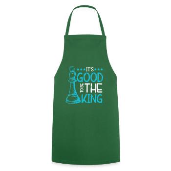 Chess King Drôle - Tablier de cuisine - vert foncé - Devant - AI Model Male 185 dark (185cm)