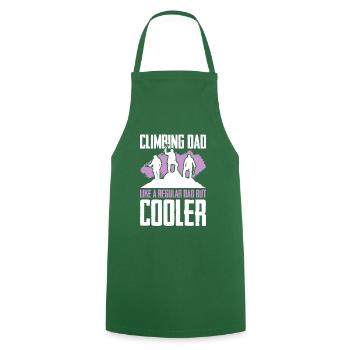 Escalade des montagnes de papa - Tablier de cuisine - vert foncé - Devant - AI Model Male 185 dark (185cm)