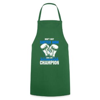 Gagnant du boxeur - Tablier de cuisine - vert foncé - Devant - AI Model Male 185 dark (185cm)