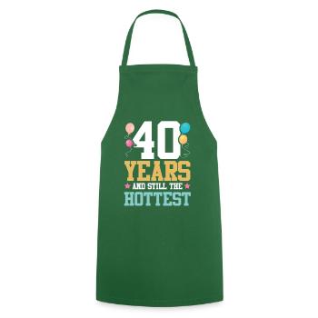 Anniversaire de 40 ans chaud - Tablier de cuisine - vert foncé - Devant - AI Model Male 185 dark (185cm)
