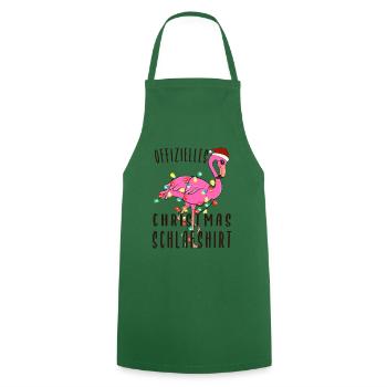 Flamingo Chemise de nuit de Noël - Tablier de cuisine - vert foncé - Devant - AI Model Male 185 dark (185cm)