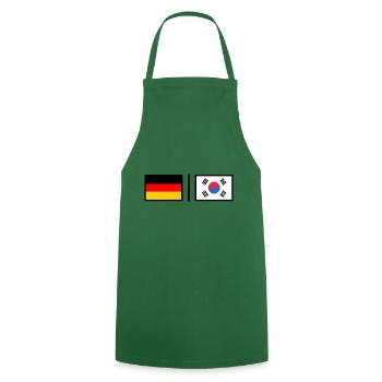 Allemagne et Corée - Tablier de cuisine - vert foncé - Devant - AI Model Male 185 dark (185cm)