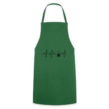 T-shirt chimiste · ECG des chimistes · Job Cadeau - Tablier de cuisine - vert foncé - Devant - AI Model Male 185 dark (185cm)