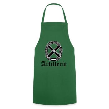 Artillerie mit Text schwarz - Kochschürze - Grün - Vorne - AI Model Male 185 dark (185cm)
