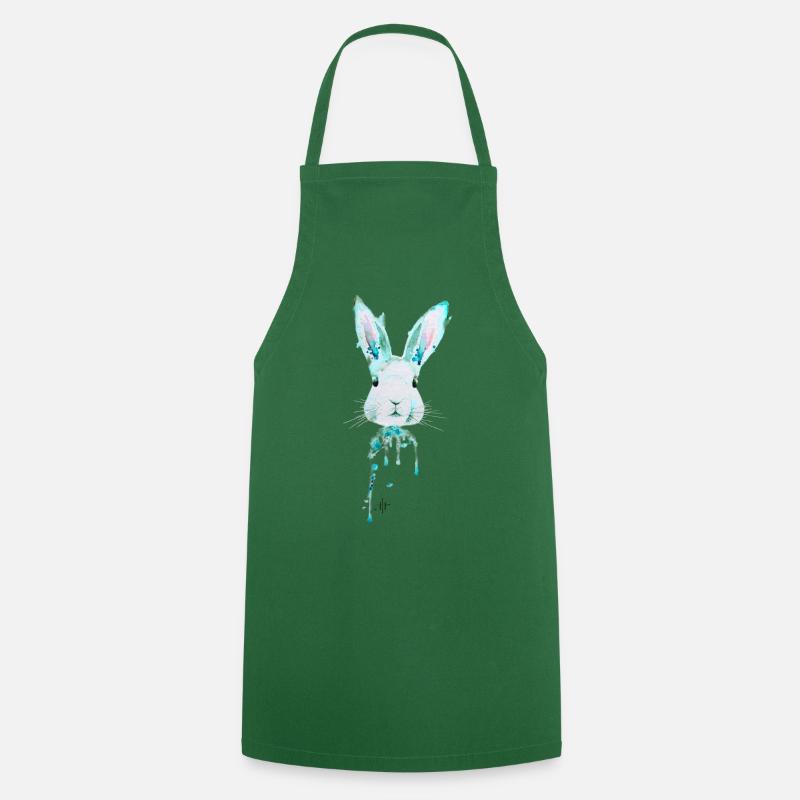 Rabbit Neon Blue - Cooking Apron - green