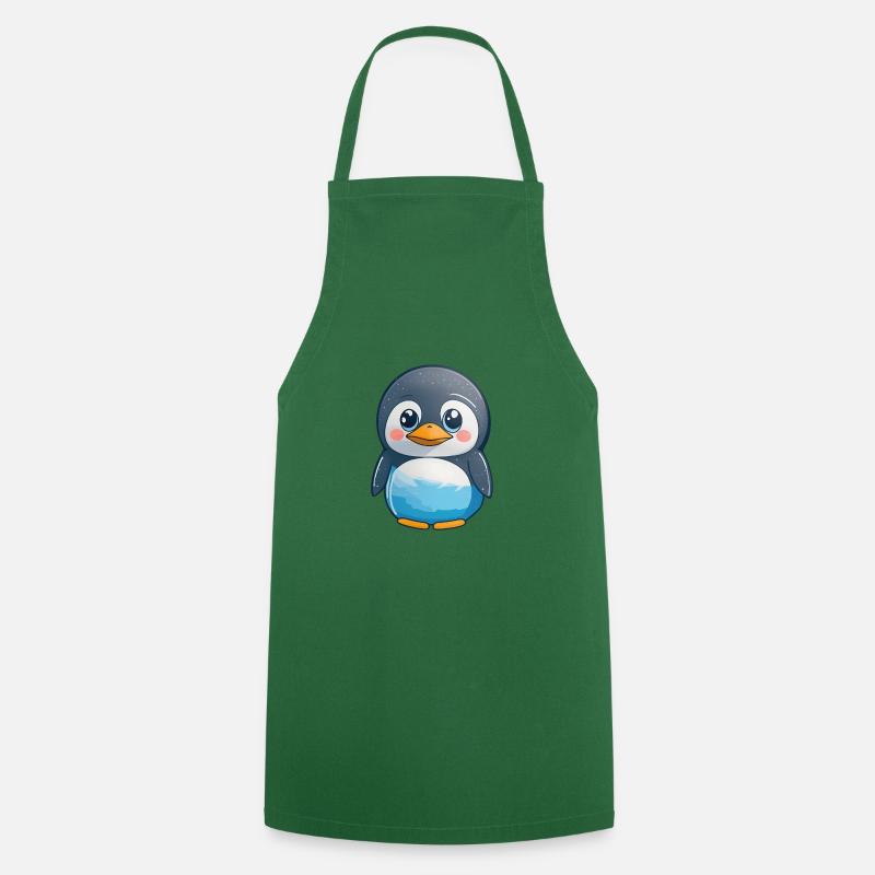 Totally cute penguin - Cooking Apron - green