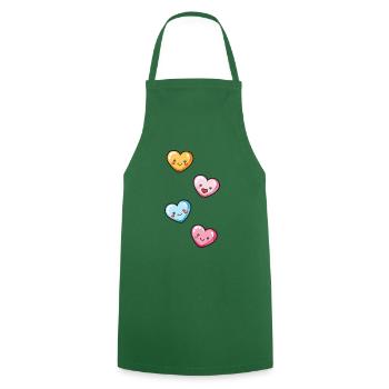 Hearts Love Colorful - Cooking Apron - green - Front - AI Model Male 185 dark (185cm)