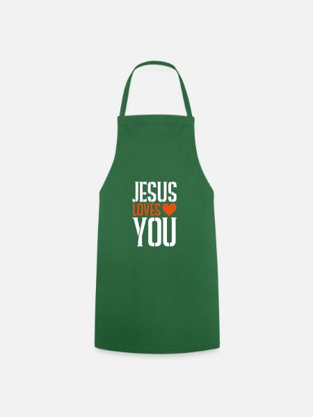 Jesus liebt dich herz - Kochschürze - Grün