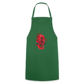 Dragon chinois Dragon asiatique - Tablier de cuisine - vert foncé - Devant - AI Model Male 185 dark (185cm)