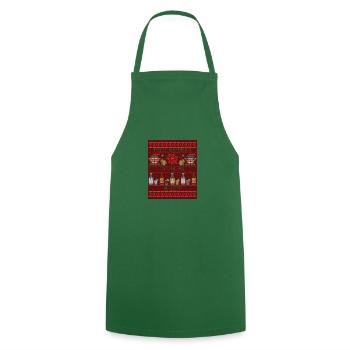 Le pull de Noël moche Drôle Drunk Drunk Elfes Elfes - Tablier de cuisine - vert foncé - Devant - AI Model Male 185 dark (185cm)