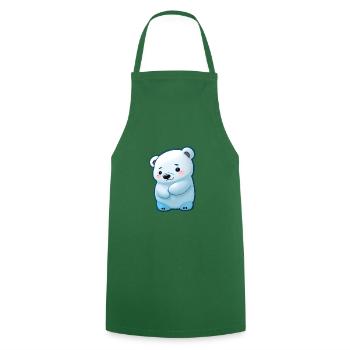 Totally cute polar bear - Cooking Apron - green - Front - AI Model Male 185 dark (185cm)