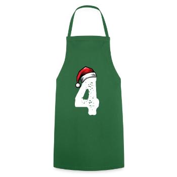4 Numéro de Noël - Tablier de cuisine - vert foncé - Devant - AI Model Male 185 dark (185cm)