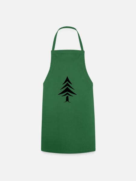 Idée cadeau logo sapin - Tablier de cuisine - vert foncé