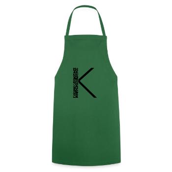 Buchstabe K - Kochschürze - Grün - Vorne - AI Model Male 185 dark (185cm)