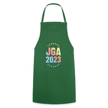 Jga 2023 Junggesellenabschied - Kochschürze - Grün - Vorne - AI Model Male 185 dark (185cm)
