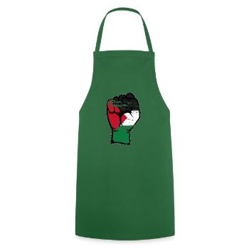 Symbole du poing du drapeau de la Palestine utilisé - Tablier de cuisine - vert foncé - Devant - AI Model Male 185 dark (185cm)