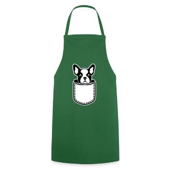 Français Bouledogue - Tablier de cuisine - vert foncé - Devant - AI Model Male 185 dark (185cm)