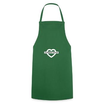 Cœur d’équipe végétalien - Tablier de cuisine - vert foncé - Devant - AI Model Male 185 dark (185cm)