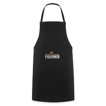 fauconnerie citation pub chasse - Tablier de cuisine - noir - Devant - AI Model Male 185 dark (185cm)
