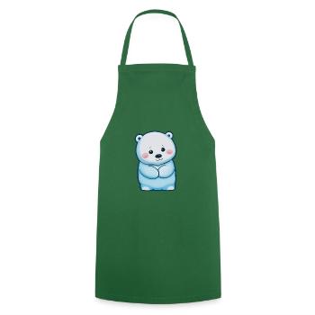 Ours polaire totalement mignon - Tablier de cuisine - vert foncé - Devant - AI Model Male 185 dark (185cm)