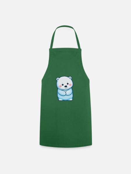 Totally cute polar bear - Cooking Apron - green